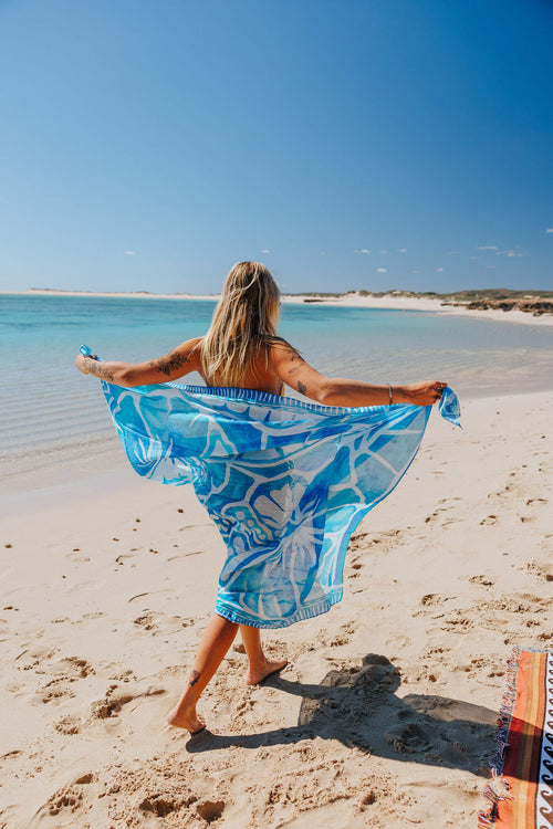 Blue Hibiscus Sarong