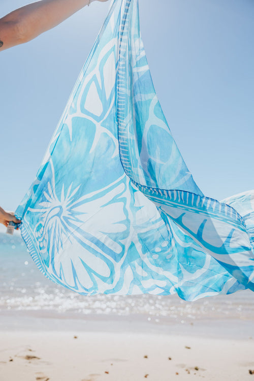 Blue Hibiscus Sarong
