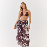 Brown Hibiscus Sarong