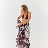 Brown Hibiscus Sarong