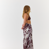 Brown Hibiscus Sarong