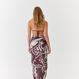 Brown Hibiscus Sarong