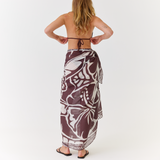 Brown Hibiscus Sarong