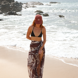 Brown Hibiscus Sarong