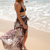 Brown Hibiscus Sarong