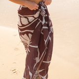 Brown Hibiscus Sarong