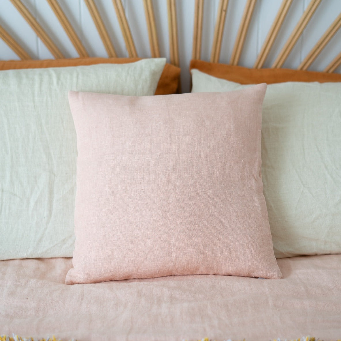 100% Hemp Cushion Cover Blush