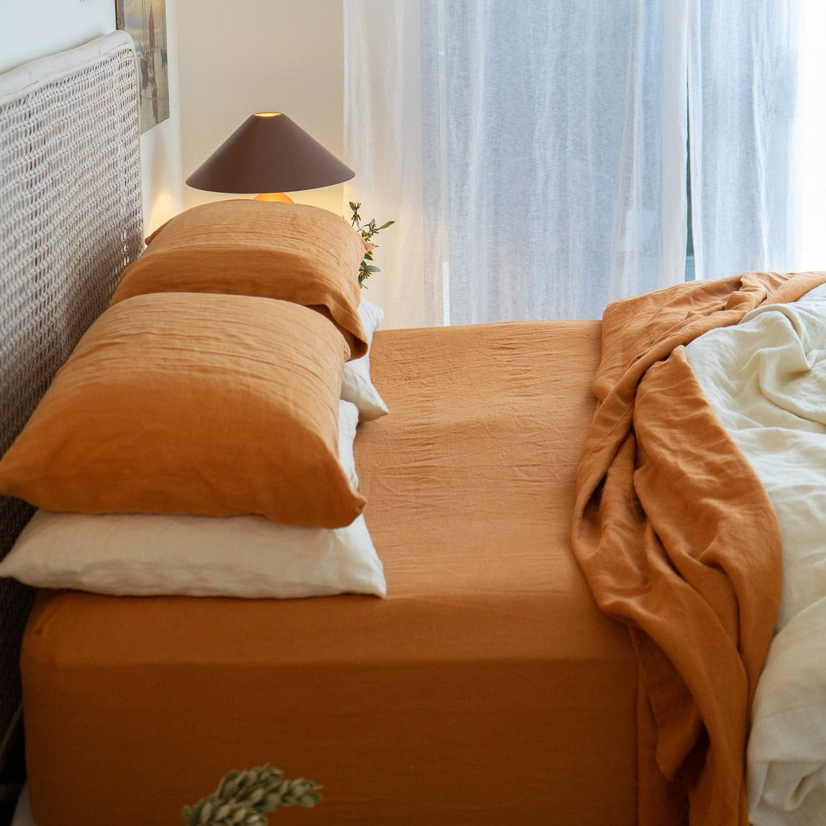 Terracotta Hemp Pillowcase Set